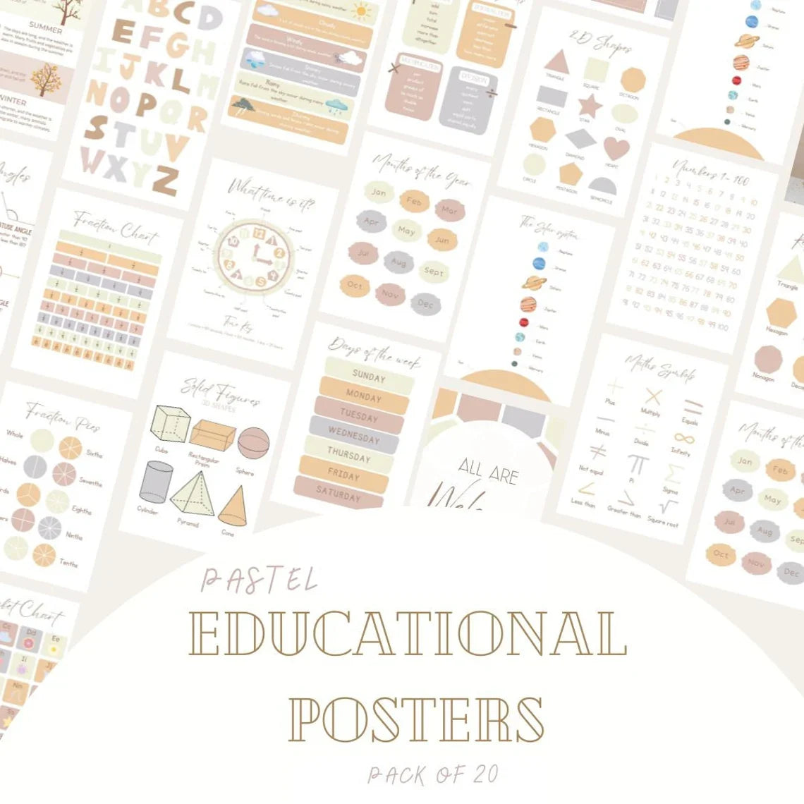 Classroom Educational Poster Pack I 20 Pages
