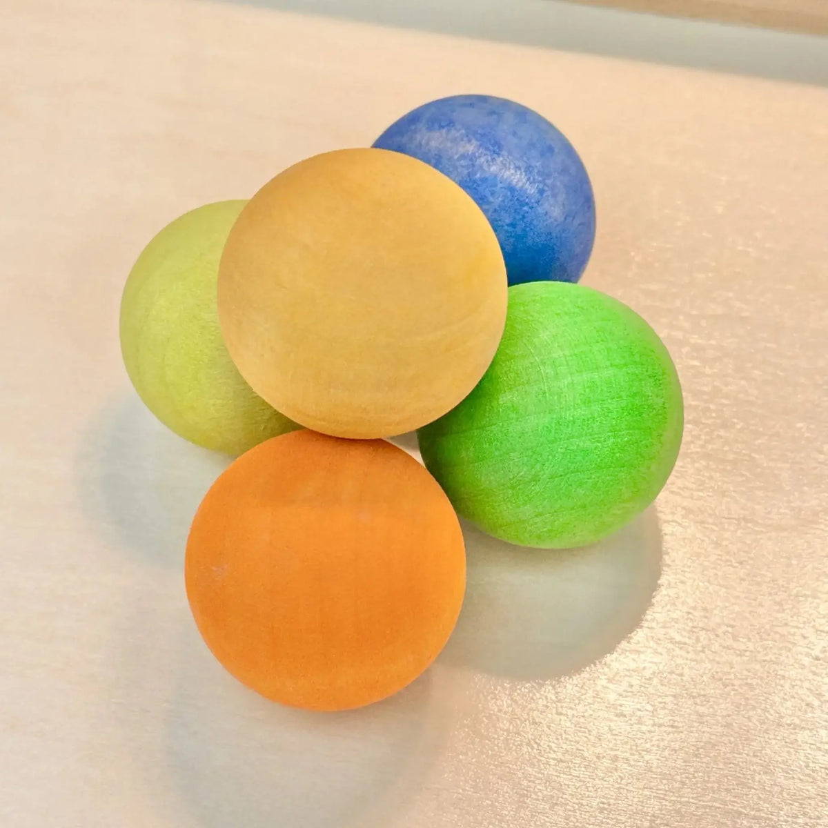Large Wooden Marbles - Set of Five