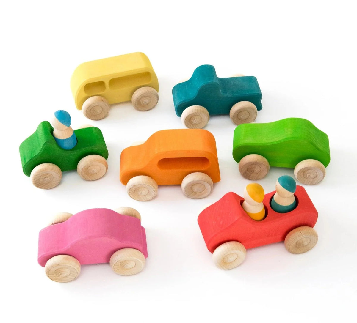 Rainbow Wooden Cars