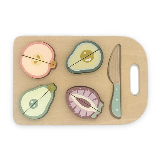 Wooden Fruit Cutting Set with Board and Knife