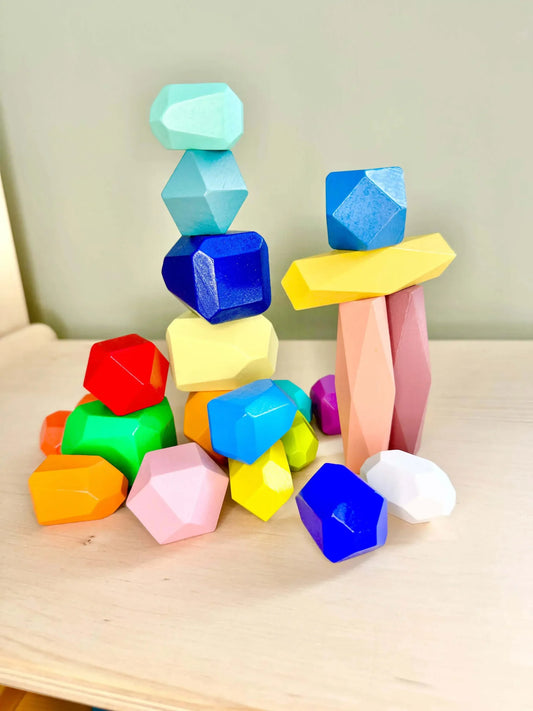 Wooden Stacking and Balancing Rocks